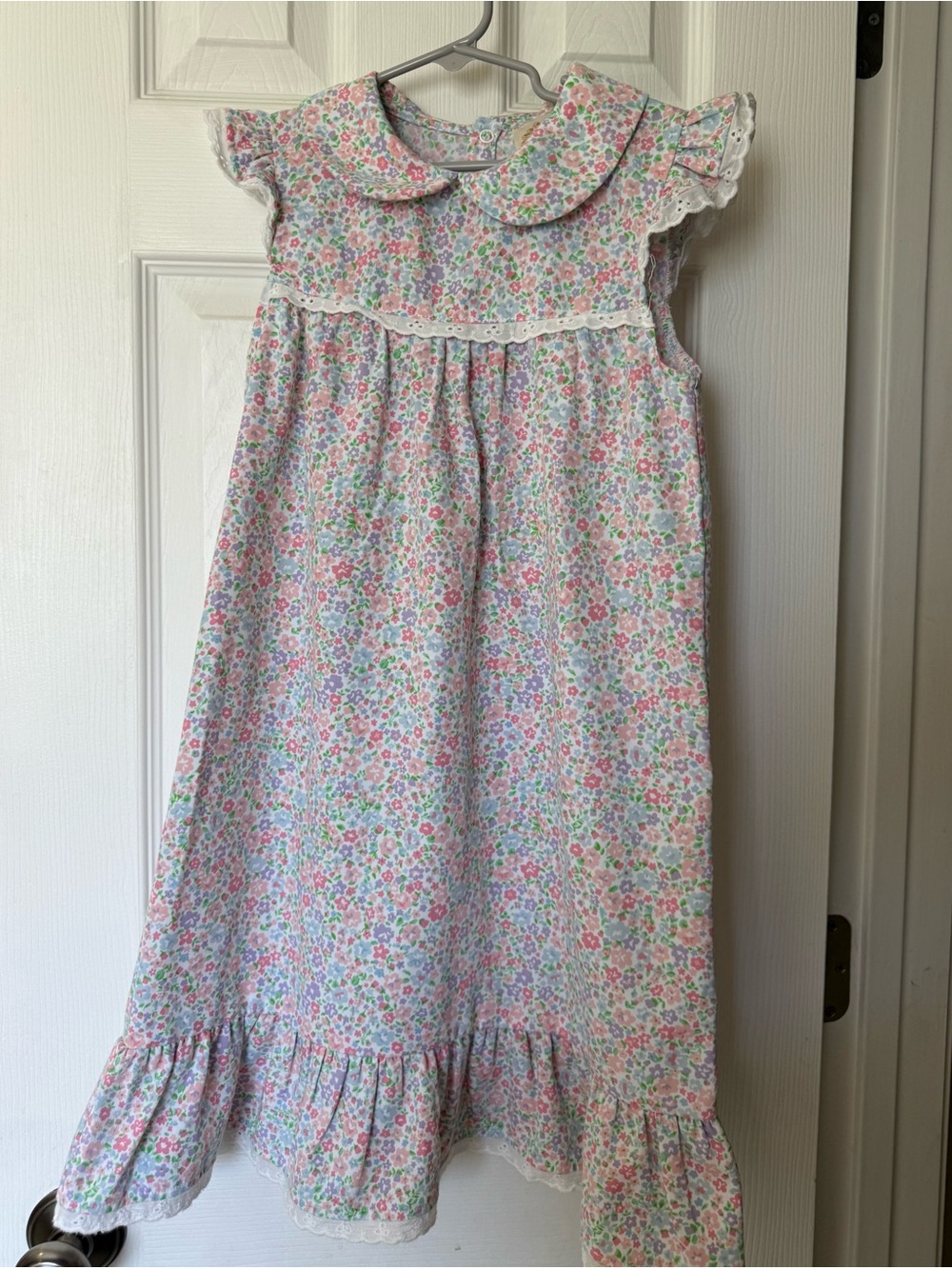 The Beaufort Bonnet Company Girls Floral Cotton Dress in Pink, Green, Blue